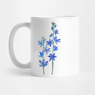 blue lady orchid flower watercolor Mug